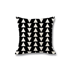 Avis YP Select 4Pcs Géométrique Impression Numérique Accueil Oreiller Titulaire Lin Coussin Taille Oreiller Housse - 3 Noir 45X45Cm