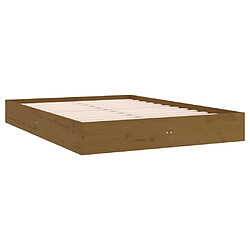 Avis vidaXL Cadre de lit sans matelas marron miel bois massif 120x200 cm