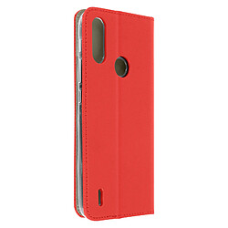 Avizar Étui Motorola Moto E7i Power Folio Porte-carte Fonction Support rouge