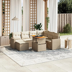 vidaXL Salon de jardin avec coussins 8 pcs beige résine tressée