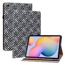 Etui en PU texture tissée multicolore avec support et porte-cartes noir pour votre Samsung Galaxy Tab S6 Lite SM-P610/SM-P615