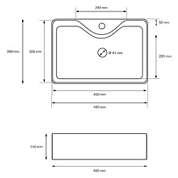 Acheter Ecd Germany Vasque céramique blanc carré avec garniture vidage salle de bain 480x380x140 mm