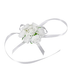 Poignet corsage bracelet extensible mariée mariage main de fleur blanche