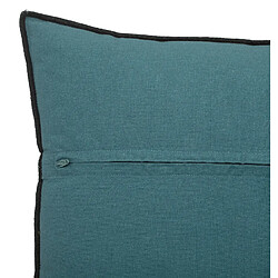 Avis Pegane Lot de 2 coussin décoratif déhoussable en lin et coton coloris bleu canard - Longueur 45 x Profondeur 12 x Hauteur 45 cm