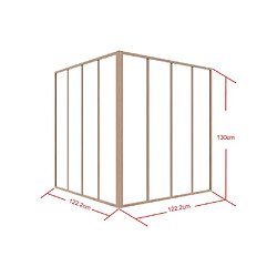 Acheter Vente-Unique Verrière d'angle d'atelier en aluminium thermolaqué - L120 x L120 x H130 - Naturel clair - BAYVIEW