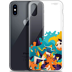 Caseink Coque arrière Apple iPhone Xs / X (5.8 ) Crystal Gel HD [ Nouvelle Collection - Souple - Antichoc - Imprimé en France] Les Vagues