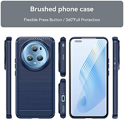 Htdmobiles Coque pour Huawei Honor Magic 5 Pro 5G - housse etui silicone gel carbone + film ecran - BLEU FONCE