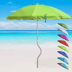 Parasol de plage aluminium léger visser protection uv GiraFacile 220 cm Eolo, Couleur: Vert