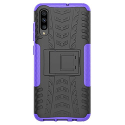 Wewoo Coque Pour Galaxy A70s Texture de pneu TPU antichoc + PC Housse de protection avec support Violet