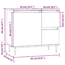 vidaXL Armoire de salle de bain noir 65x33x60 cm bois d'ingénierie pas cher