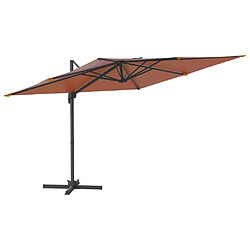 Maison Chic Parasol Jardin | Parasol déporté avec mat en aluminium Terre cuite 300x300 cm - GKD43798