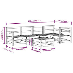 vidaXL Salon de jardin 6 pcs bois massif douglas pas cher