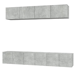 Maison Chic Ensemble de meubles TV 5 pcs | Banc TV Moderne pour salon | Meuble de Rangement - Gris béton Bois d'ingénierie -MN24543