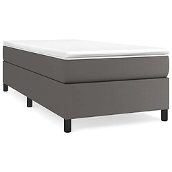 Maison Chic Lit Adulte - Lit simple Lit à sommier tapissier avec matelas moelleux - Meuble de Chambre - Gris 80x200 cm Similicuir -MN42604