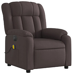 Avis vidaXL Fauteuil inclinable de massage électrique Marron foncé Tissu