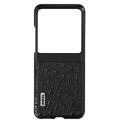 Coque pour Motorola Razr 40 Ultra Cuir Motif Texturé Design Fin Abeel Noir