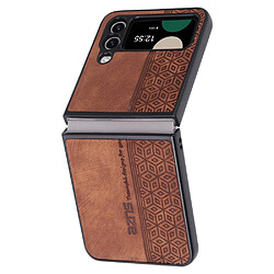 Coque en TPU + PU anti-rayures pour votre Samsung Galaxy Z Flip3 5G - marron