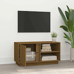 Avis Maison Chic Meuble TV scandinave - Banc TV pour salon Marron miel 80x35x40,5 cm Bois de pin massif -MN49076