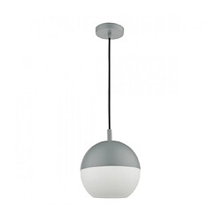 Luminaire Center Suspension Andre 1 ampoule Verre opal,Gris mat