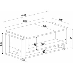 Avis Hanah Home Table basse en aggloméré Bianco.