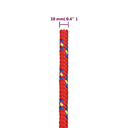 vidaXL Corde de bateau Rouge 10 mm 100 m Polypropylène pas cher