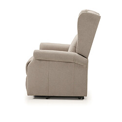 Avis Pegane Fauteuil relax électrique releveur en tissu couleur Crème - Longueur 73 x Profondeur 90 x Hauteur 110 cm