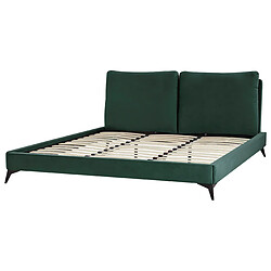 Beliani Lit double en velours vert 180 x 200 cm MELLE pas cher