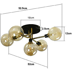 NETTLIFE Plafonnier LED Salon Chambre avec 5 Ampoules Boules de Verre G9 Salon Chambre Lumière Intérieur Lustre Lampe Salle à Manger pas cher