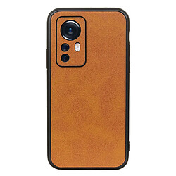 Coque en TPU + PU antichoc marron pour votre Xiaomi 12 Pro