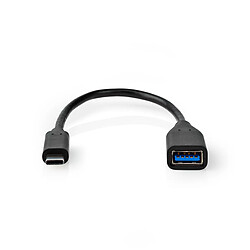 NEDIS Câble Adaptateur USB-C™ USB-C™ Mâle A Femelle 0,2 m Noir