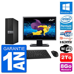 PC Dell 7040 SFF Ecran 22" Intel G4400 RAM 8Go Disque 2To HDMI Windows 10 Wifi - Occasion