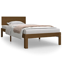 vidaXL Cadre de lit sans matelas Marron miel Bois pin massif 90x200 cm