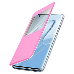 Avizar Housse Xiaomi Mi 10/Mi 10 Pro Fenêtre d'affichage Protection Intégrale Rose