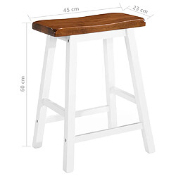 vidaXL Tabourets de bar lot de 2 bois massif pas cher