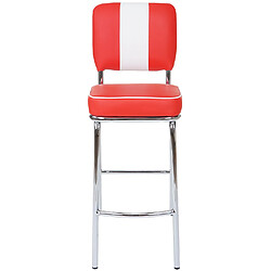 Avis Mendler 2x tabouret de bar Avellino, chaise de comptoir, design rétro des années 50, similicuir ~ rouge / blanc