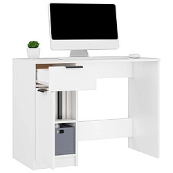 Maison Chic Bureau,Table de travail,bureau de travail pour chambre Blanc 100x50x75 cm Bois d'ingénierie -GKD53230 pas cher