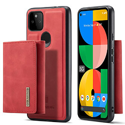 Etui en PU DG.MING absorption magnétique avec béquille, rouge pour votre Google Pixel 5a 5G