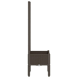 Acheter Maison Chic Jardinière,Bac à fleurs avec treillis - pot de fleur marron 40x40x142 cm PP -GKD94882