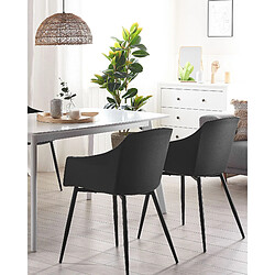 Beliani Chaise de salle à manger Set de 2 Noir FONDA