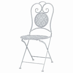 Acheter Maison Chic Table de bistro et chaises d'extérieur 3 pcs,Ensemble de bistro de jardin pour relax Acier Blanc grisatre -GKD215092