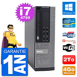 PC Dell 9020 SFF Intel Core i7-4790 RAM 4Go Disque Dur 2To Windows 10 Wifi - Occasion