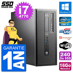 PC Tour HP ProDesk 600 G1 Intel Core i7-4770 RAM 16Go SSD 240Go Windows 10 Wifi - Occasion