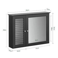 Acheter SoBuy BZR55-DG Armoire Miroir Meuble Haut de Salle de Bain Armoire Suspendue avec Porte Miroir Commode Meuble de Range