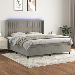 Sommier à lattes,Cadre à lattes de lit pour Adulte matelas et LED Gris clair 160x200 cm -MN66005