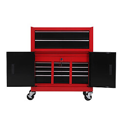 Acheter Homcom Servante d'atelier servante/ caisse à outil 6 tiroir +1 commode coffre amovible chariot acier rouge et noir