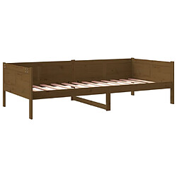 Avis vidaXL Lit de jour sans matelas marron miel bois pin massif 80x200 cm