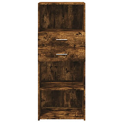 Avis vidaXL Buffet haut chêne fumé 50x42,5x124 cm bois d'ingénierie