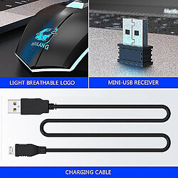 Acheter Universal Souris de jeu rechargeable X5 LED sans fil à LED silencieux USB souris ergonomique optique le sens de