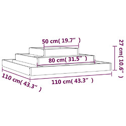 vidaXL Jardinière Gris 110x110x27 cm Bois massif de pin pas cher