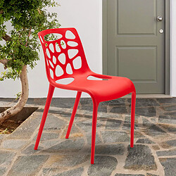 Ahd Amazing Home Design Chaise en polypropylène anti-uv design moderne Gelateria salle à manger et bar café Connubia, Couleur: Rouge